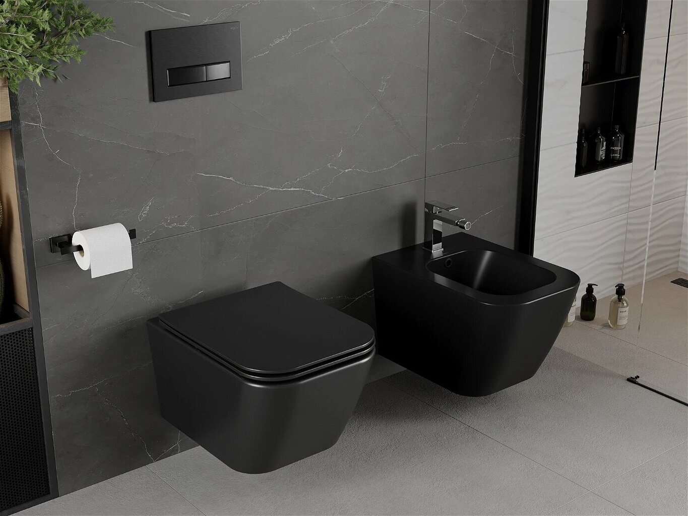 WC-pott Mexen Madox Rimless Slim Duroplast koos aeglaselt sulguva kaanega, Black matt hind ja info | WС-potid | kaup24.ee