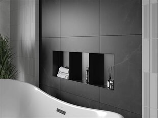 Mexen X-Wall-NR süvistatav seinariiul 3l, 90x30 cm, Black цена и информация | Аксессуары для ванной комнаты | kaup24.ee