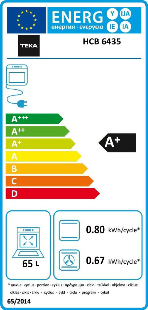 Multifunktsionaalne ahi Teka HCB6435 70l 2615W hind ja info | Ahjud | kaup24.ee