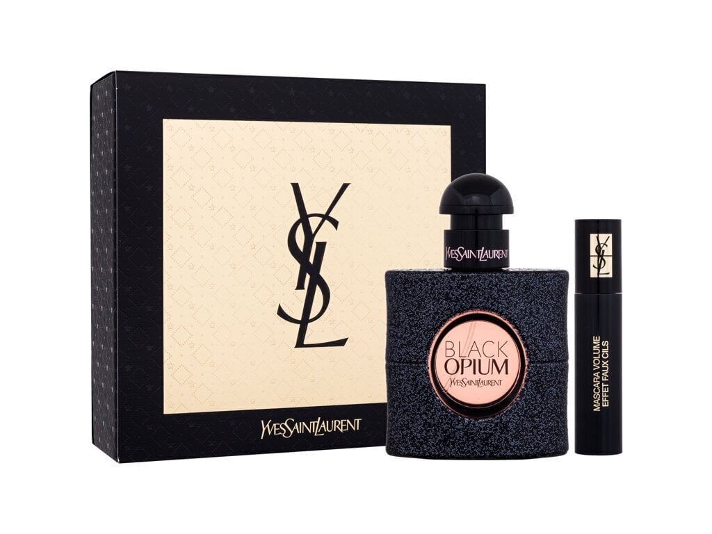 Komplekt naistele Yves Saint Laurent Black Opium: EDP, 30 ml + miniripsmetušš, 2 ml цена и информация | Naiste parfüümid | kaup24.ee