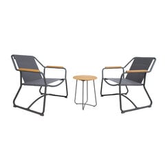 Rõdukomplekt LARISA laud ja 2 tooli, hall hind ja info | Aiamööbli komplektid | kaup24.ee