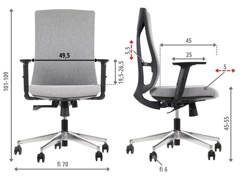 Kontoritool Stema Tono, hall hind ja info | Kontoritoolid | kaup24.ee