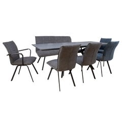 Обеденный комплект EDDY-2 со скамейкой и 4 стульями цена и информация | Комплекты мебели для столовой | kaup24.ee