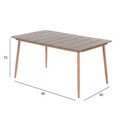 Laud NORWAY 147x90xH73cm, beež, alumiinium hind ja info | Köögi- ja söögilauad | kaup24.ee