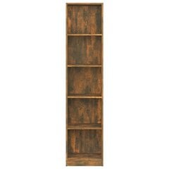 vidaXL 5 riiuliga raamaturiiul, suitsutatud tamm, 40 x 24 x 175 cm hind ja info | Riiulid | kaup24.ee