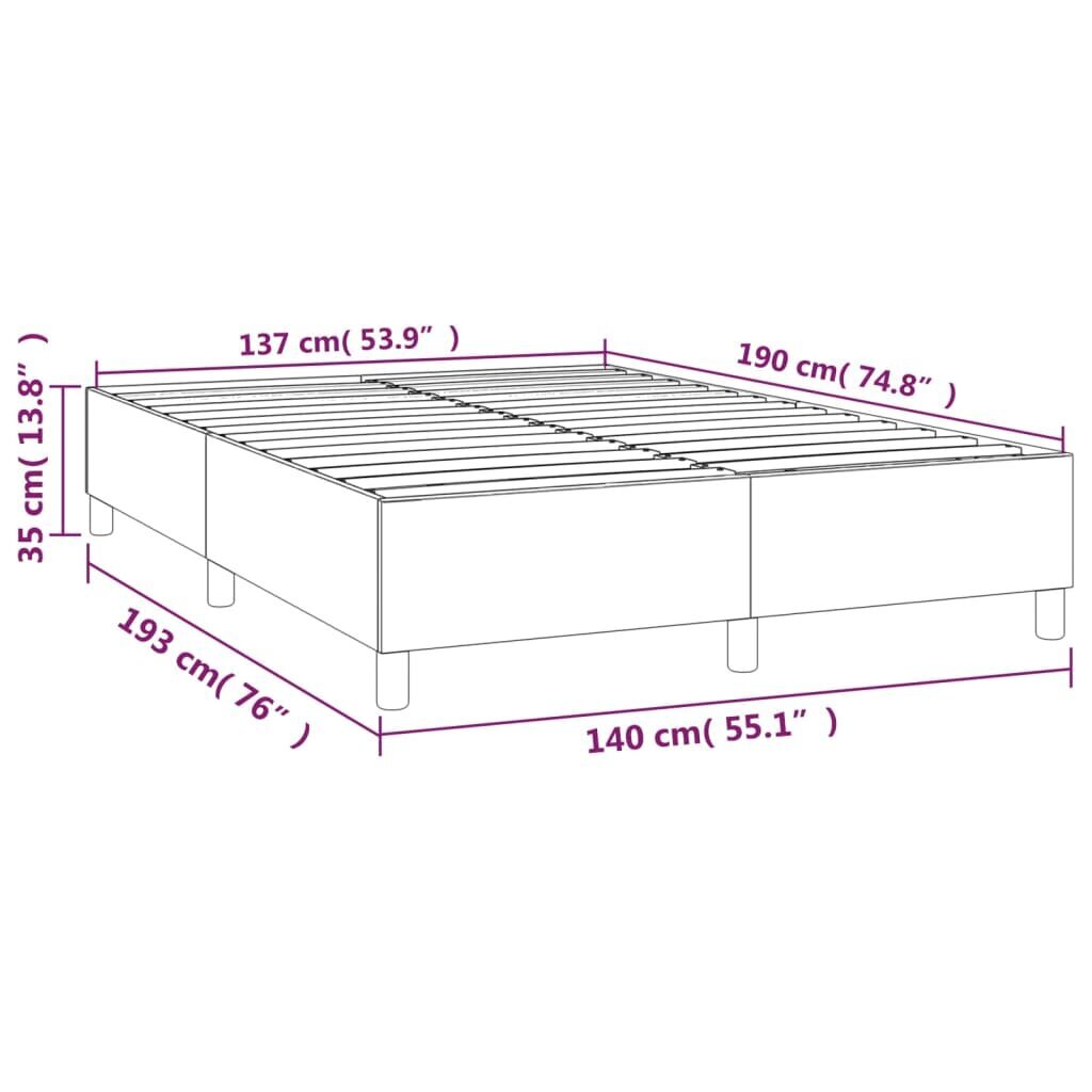 vidaXL kontinentaalvoodi, tumeroheline, 140x190 cm, samet hind ja info | Voodid | kaup24.ee