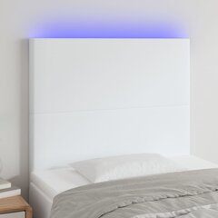 vidaXL LED-voodipeats, valge, 100x5x118/128 cm, kunstnahk цена и информация | Кровати | kaup24.ee