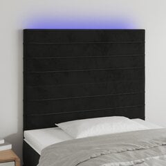 vidaXL LED-voodipeats, must, 100x5x118/128 cm, samet цена и информация | Кровати | kaup24.ee