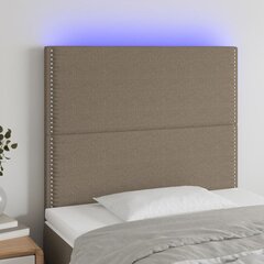 vidaXL LED-voodipeats, pruunikashall, 100x5x118/128 cm, kangas цена и информация | Кровати | kaup24.ee