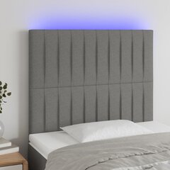 vidaXL LED-voodipeats, tumehall, 100x5x118/128 cm, kangas цена и информация | Кровати | kaup24.ee