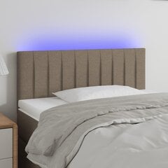 vidaXL LED-voodipeats, pruunikashall, 100x5x78/88 cm, kangas hind ja info | Voodid | kaup24.ee