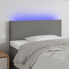 vidaXL LED-voodipeats, tumehall, 100x5x78/88 cm, kangas цена и информация | Кровати | kaup24.ee