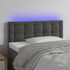 vidaXL LED-voodipeats, tumehall, 100x5x78/88 cm, samet цена и информация | Кровати | kaup24.ee