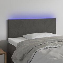 vidaXL LED-voodipeats, tumehall, 100x5x78/88 cm, samet цена и информация | Кровати | kaup24.ee