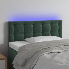 vidaXL LED-voodipeats, tumeroheline, 100x5x78/88 cm, samet цена и информация | Кровати | kaup24.ee