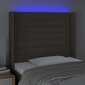 vidaXL LED-voodipeats, pruunikashall, 103x16x118/128 cm, kangas hind ja info | Voodid | kaup24.ee