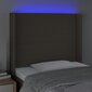 vidaXL LED-voodipeats, pruunikashall, 103x16x118/128 cm, kangas цена и информация | Voodid | kaup24.ee