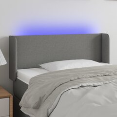 vidaXL LED-voodipeats, tumehall, 103x16x78/88 cm, kangas цена и информация | Кровати | kaup24.ee