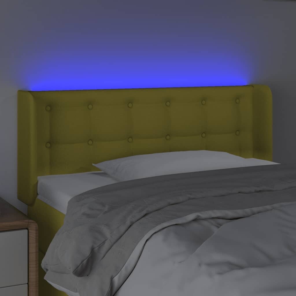 vidaXL LED-voodipeats, roheline, 103x16x78/88 cm, kangas hind ja info | Voodid | kaup24.ee