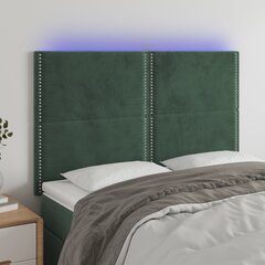 vidaXL LED-voodipeats, tumeroheline, 144x5x118/128 cm, samet цена и информация | Кровати | kaup24.ee