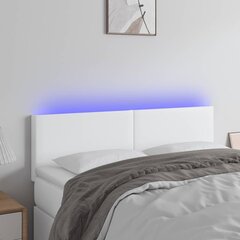 vidaXL LED-voodipeats, valge, 144x5x78/88 cm kunstnahk hind ja info | Voodid | kaup24.ee