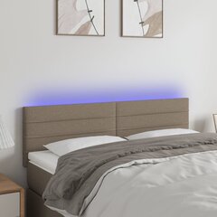 vidaXL LED-voodipeats, pruunikashall, 144x5x78/88 cm, kangas hind ja info | Voodid | kaup24.ee