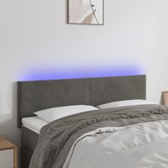 vidaXL LED-voodipeats, tumehall, 144x5x78/88 cm, samet hind ja info | Voodid | kaup24.ee