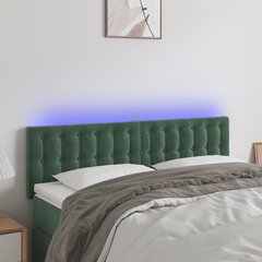 vidaXL LED-voodipeats, tumeroheline, 144x5x78/88 cm, samet hind ja info | Voodid | kaup24.ee