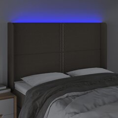 vidaXL LED-voodipeats, pruunikashall, 147x16x118/128 cm, kangas hind ja info | Voodid | kaup24.ee