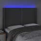 vidaXL LED-voodipeats, tumehall, 147x16x118/128 cm, kangas hind ja info | Voodid | kaup24.ee