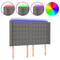 vidaXL LED-voodipeats, tumehall, 147x16x118/128 cm, kangas цена и информация | Кровати | kaup24.ee
