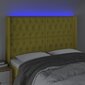 vidaXL LED-voodipeats, roheline, 147x16x118/128 cm, kangas hind ja info | Voodid | kaup24.ee