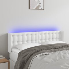 vidaXL LED-voodipeats, valge, 147x16x78/88 cm, kunstnahk цена и информация | Кровати | kaup24.ee