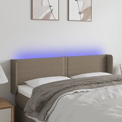 vidaXL LED-voodipeats, pruunikashall, 147x16x78/88 cm, kangas цена и информация | Кровати | kaup24.ee