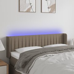 vidaXL LED-voodipeats, pruunikashall, 147x16x78/88 cm, kangas цена и информация | Кровати | kaup24.ee