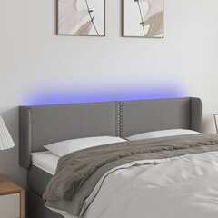 vidaXL LED-voodipeats, tumehall, 147x16x78/88 cm, kangas цена и информация | Кровати | kaup24.ee