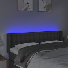 vidaXL LED-voodipeats, tumehall, 147x16x78/88 cm, kangas цена и информация | Кровати | kaup24.ee