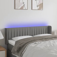 vidaXL LED-voodipeats, tumehall, 147x16x78/88 cm, kangas цена и информация | Кровати | kaup24.ee