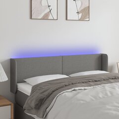vidaXL LED-voodipeats, tumehall, 147x16x78/88 cm, kangas цена и информация | Кровати | kaup24.ee