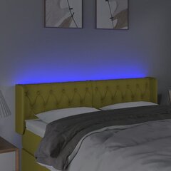 vidaXL LED-voodipeats, roheline, 147x16x78/88 cm, kangas цена и информация | Кровати | kaup24.ee