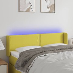 vidaXL LED-voodipeats, roheline, 147x16x78/88 cm, kangas цена и информация | Кровати | kaup24.ee