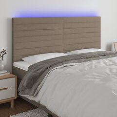vidaXL LED-voodipeats, pruunikashall, 160x5x118/128 cm, kangas цена и информация | Кровати | kaup24.ee
