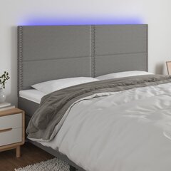 vidaXL LED-voodipeats, tumehall, 160x5x118/128 cm, kangas цена и информация | Кровати | kaup24.ee