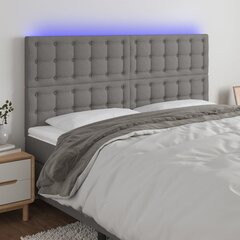 vidaXL LED-voodipeats, tumehall, 160x5x118/128 cm, kangas hind ja info | Voodid | kaup24.ee