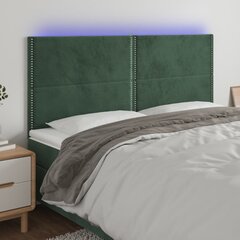 vidaXL LED-voodipeats, tumeroheline, 160x5x118/128 cm, samet цена и информация | Кровати | kaup24.ee