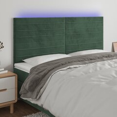 vidaXL LED-voodipeats, tumeroheline, 160x5x118/128 cm, samet цена и информация | Кровати | kaup24.ee