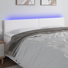 vidaXL LED-voodipeats, valge, 160x5x78/88 cm kunstnahk hind ja info | Voodid | kaup24.ee