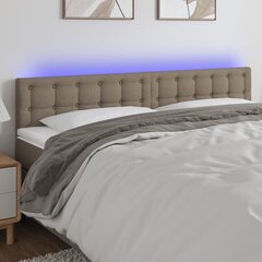 vidaXL LED-voodipeats, pruunikashall, 160x5x78/88 cm, kangas hind ja info | Voodid | kaup24.ee