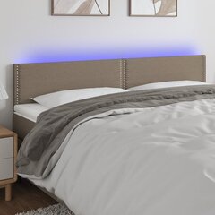 vidaXL LED-voodipeats, pruunikashall, 160x5x78/88 cm, kangas цена и информация | Кровати | kaup24.ee