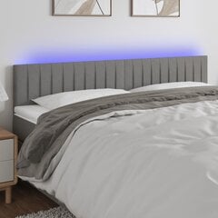 vidaXL LED-voodipeats, tumehall, 160x5x78/88 cm, kangas цена и информация | Кровати | kaup24.ee